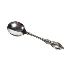 Oneida Community Stainless Michelangelo Sugar Spoon Pierced Floral Vintage